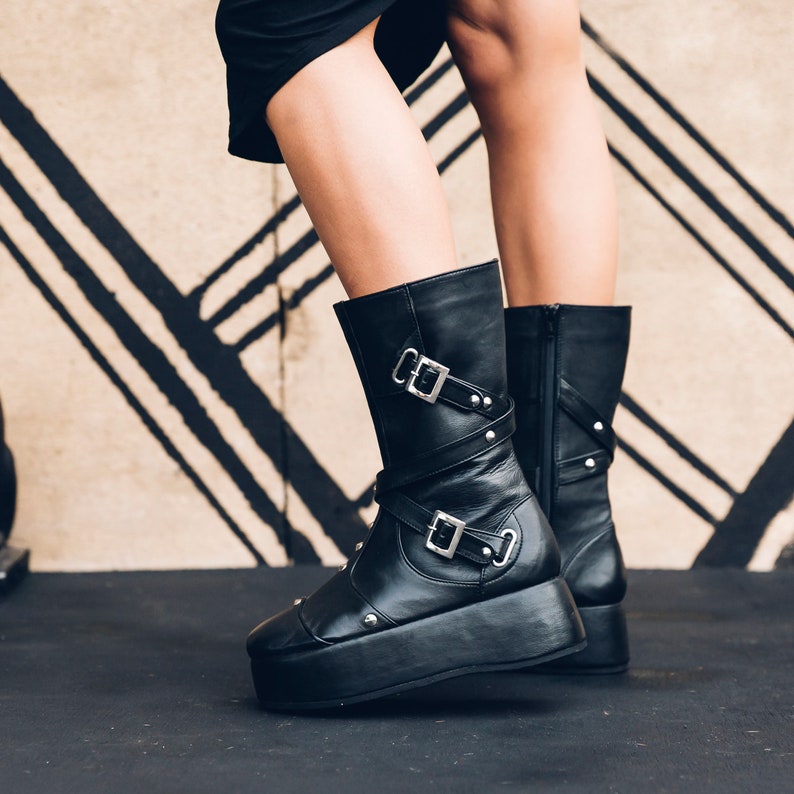 Women's Punk Priestess Platform Boots Goth Boots Platform Boots