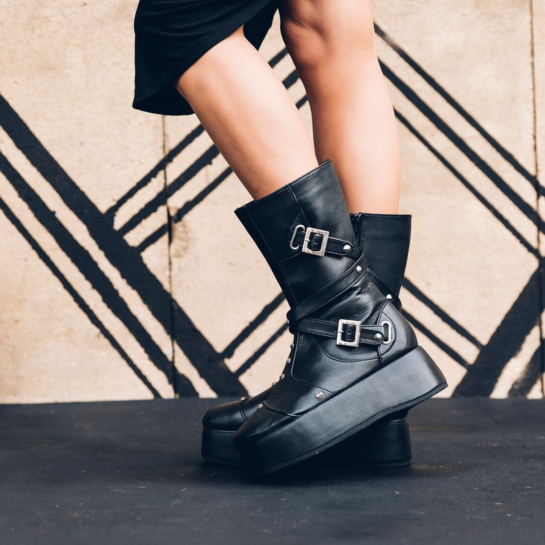 Women's Punk Priestess Platform Boots Goth Boots Platform Boots