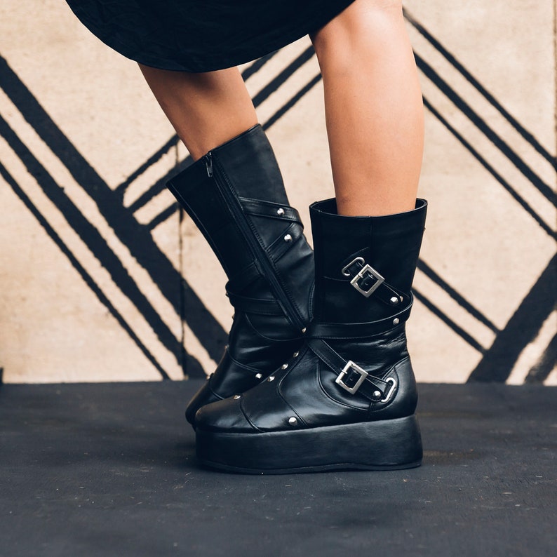 Women's Punk Priestess Platform Boots Goth Boots Platform Boots