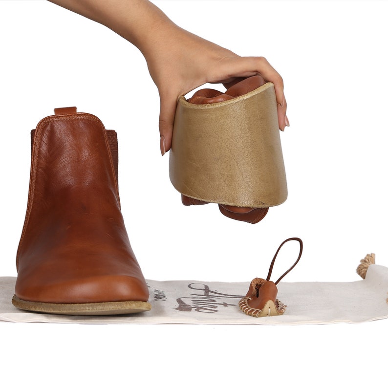 Women's Handmade CHELSEA Boots Zero Drop Barefoot BROWN Smooth