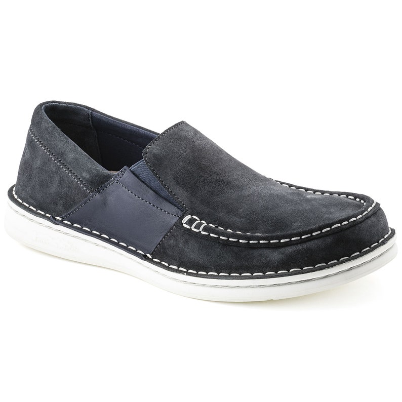 Men's Brand New Birkenstock Duma Suede Leather Shoes Navy