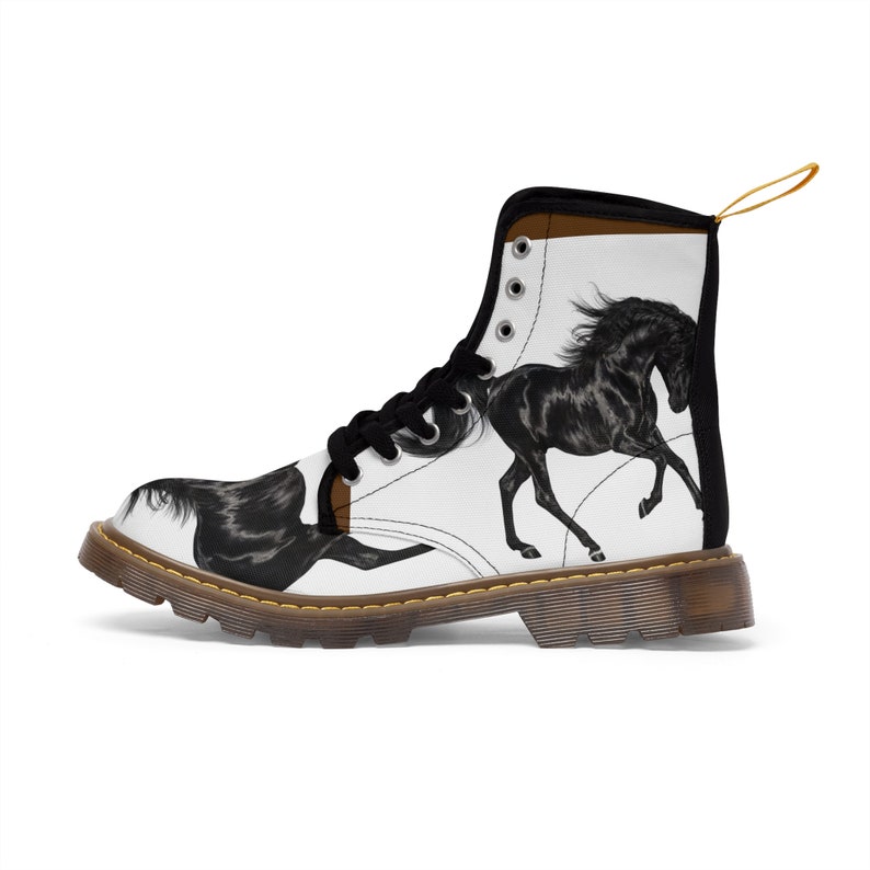 Women's Canvas Boots Horses Horses on Boots Boots