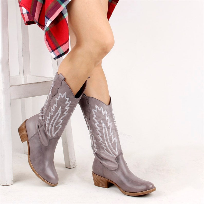 Women's Woman Genuine Leather Cowboy Western Boots/ Casual Boots