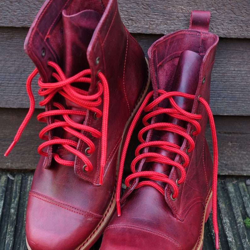 Men's Handmade Leather American Worker Ranger Red Boots Military