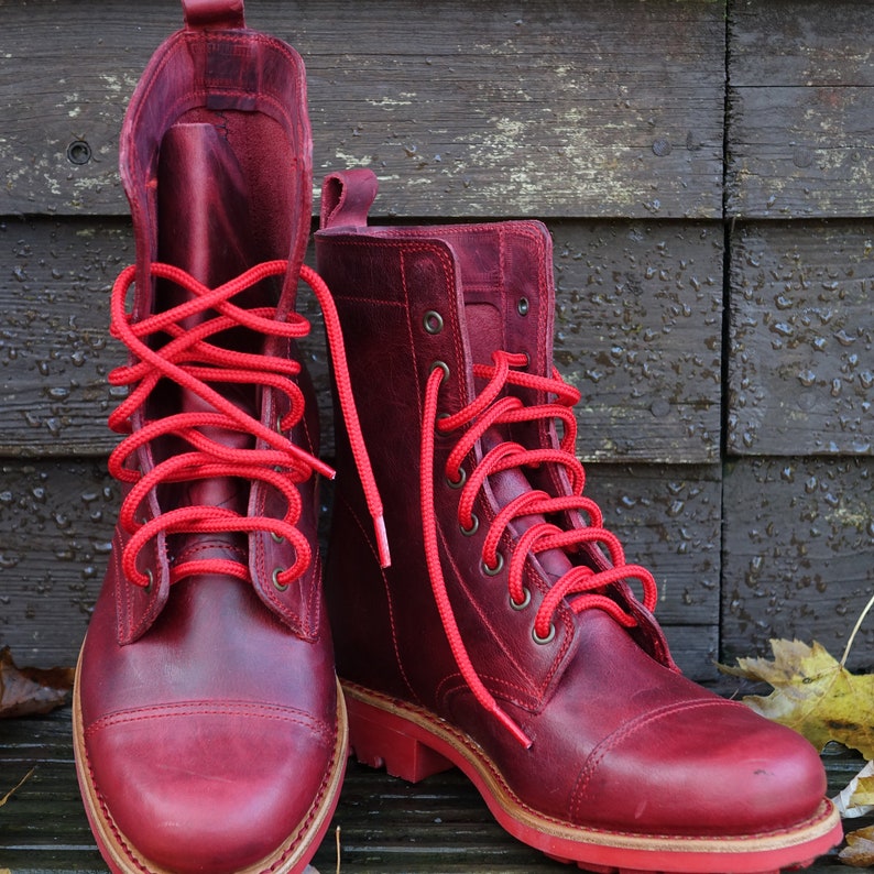 Men's Handmade Leather American Worker Ranger Red Boots Military