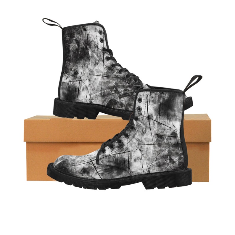 Women's Canvas Boots Punk Pattern Boot Punk Color Boot