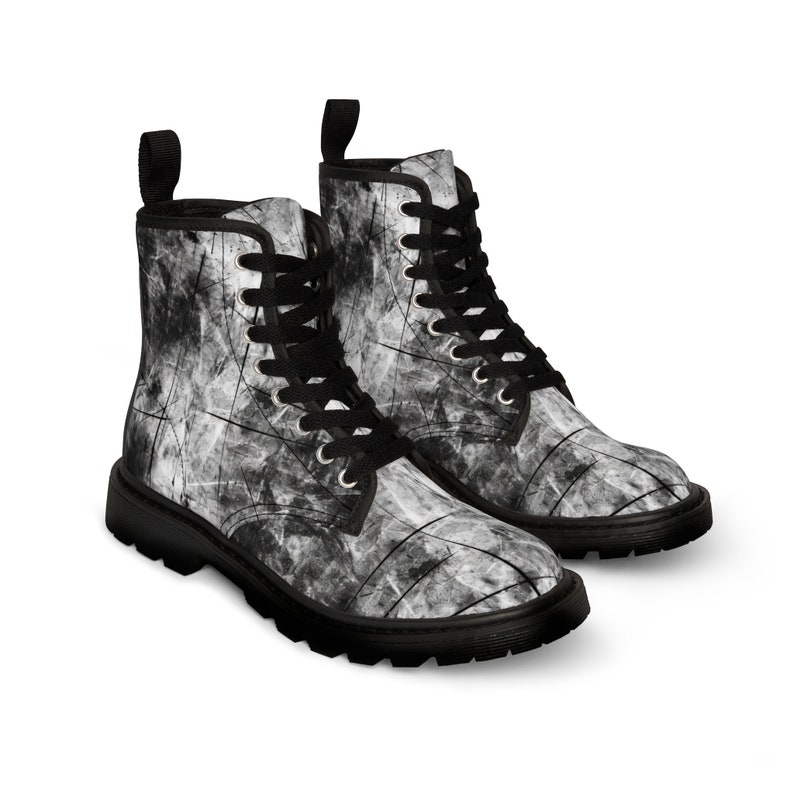 Women's Canvas Boots Punk Pattern Boot Punk Color Boot