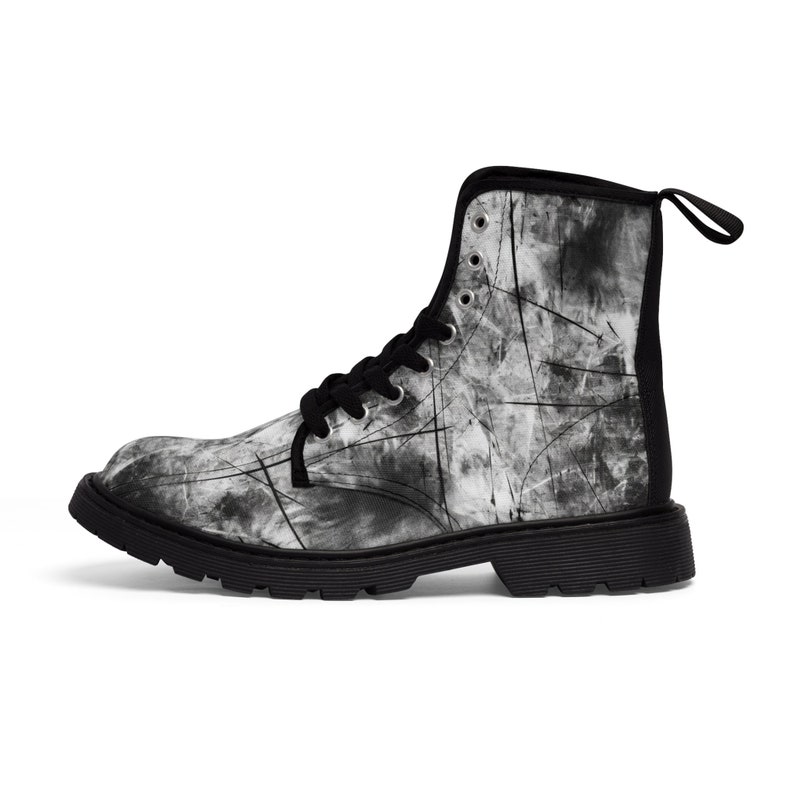 Women's Canvas Boots Punk Pattern Boot Punk Color Boot