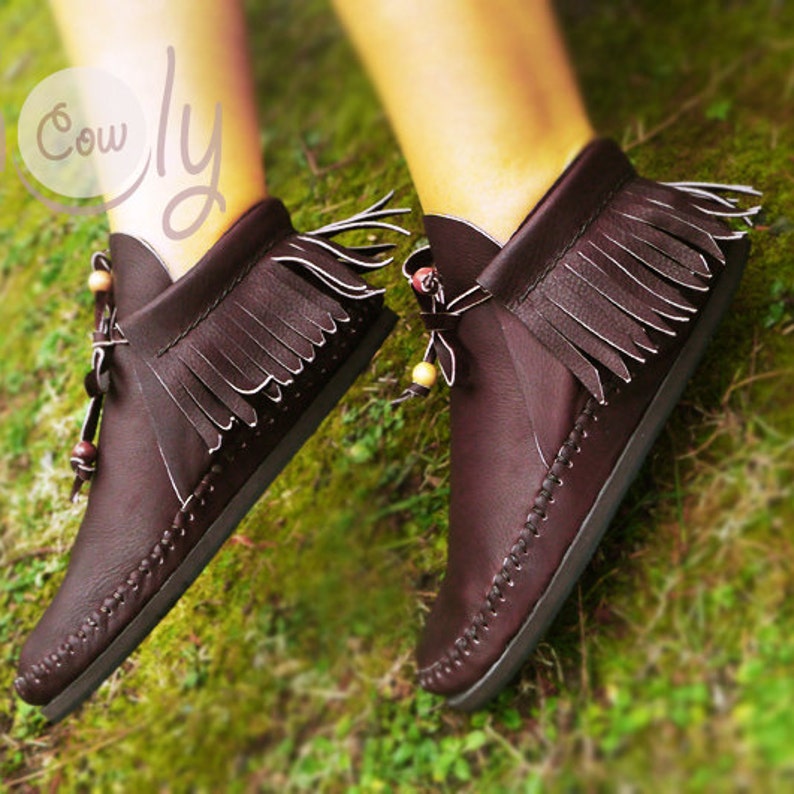 Women's Brown Leather Moccasins Moccasins Shoes