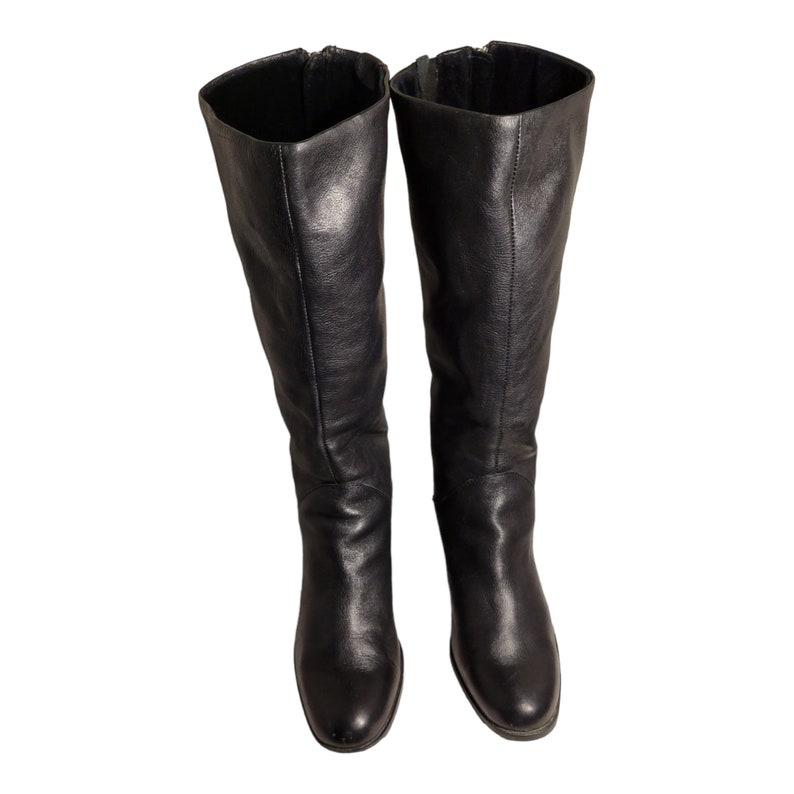 Women's Y2k Vintage Black Leather Knee High Boots by Born Size