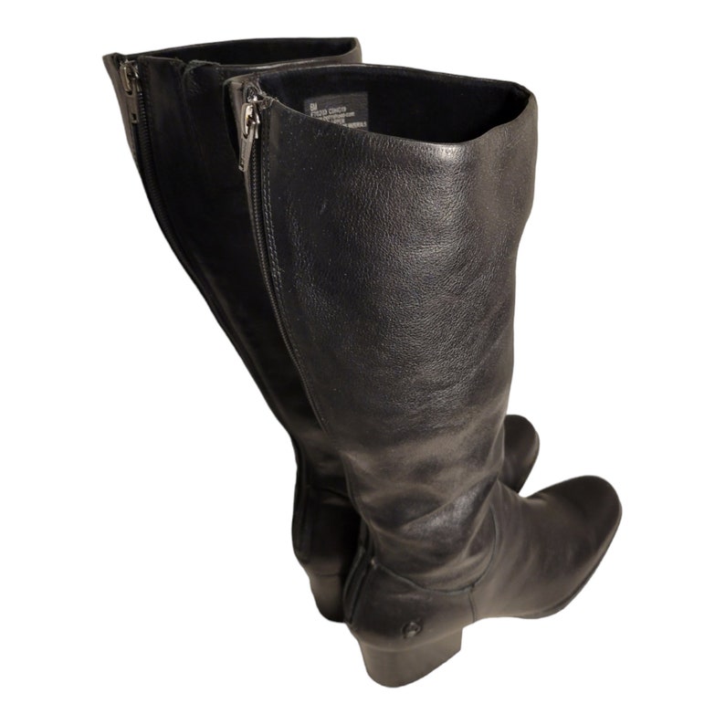 Women's Y2k Vintage Black Leather Knee High Boots by Born Size