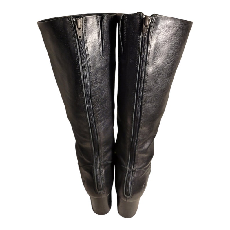 Women's Y2k Vintage Black Leather Knee High Boots by Born Size