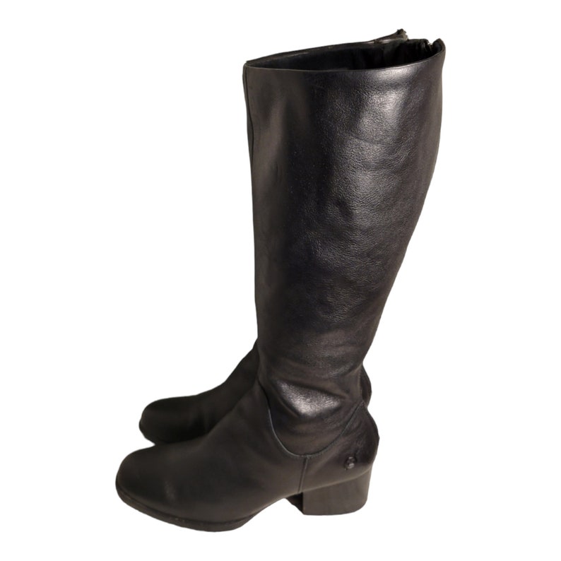 Women's Y2k Vintage Black Leather Knee High Boots by Born Size