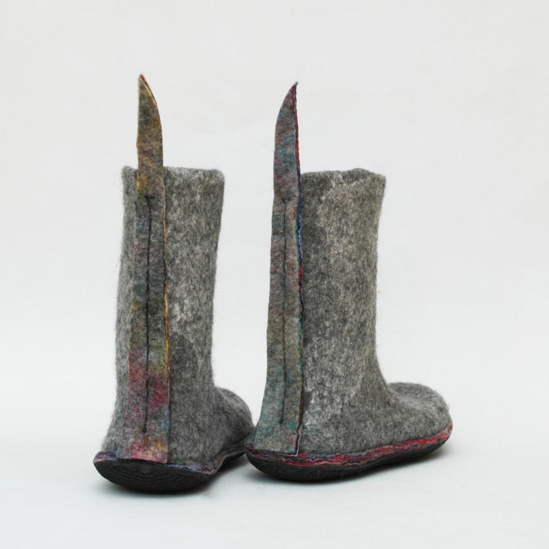 Women's Felt Boots Boots Valenki Grey Boots Handmade