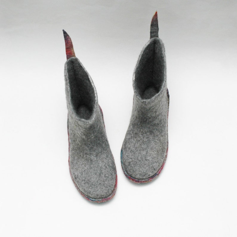 Women's Felt Boots Boots Valenki Grey Boots Handmade