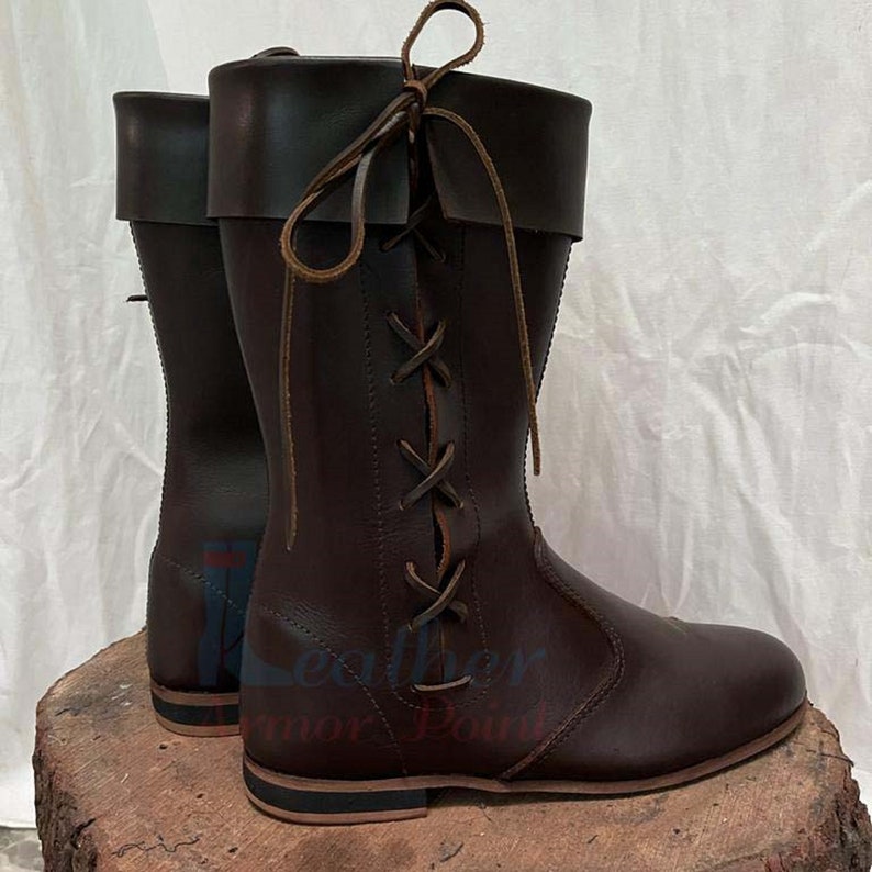 Men's Medieval Leather Boots Medieval Leather Boots Laces Boots