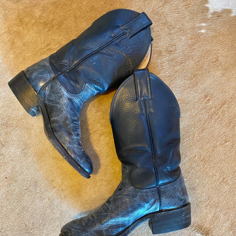 Men's Vintage Navy Blue Cowboy Boots