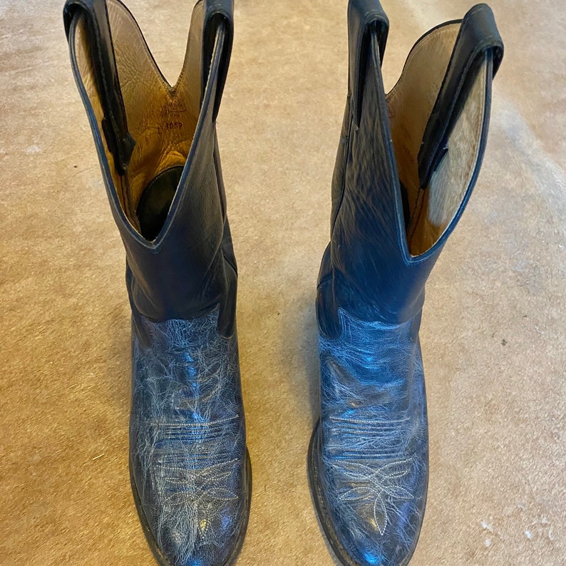 Men's Vintage Navy Blue Cowboy Boots