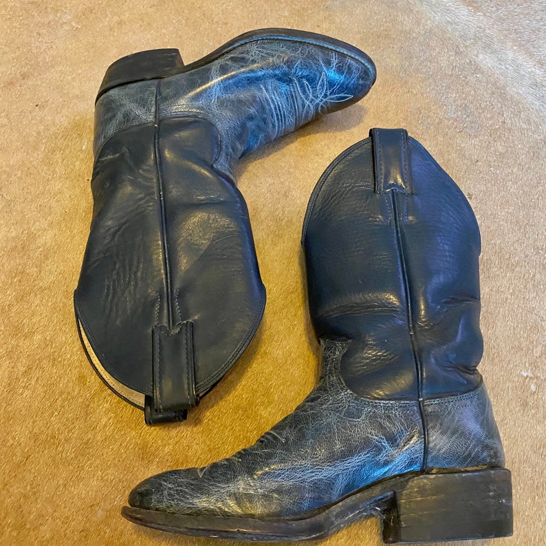 Men's Vintage Navy Blue Cowboy Boots