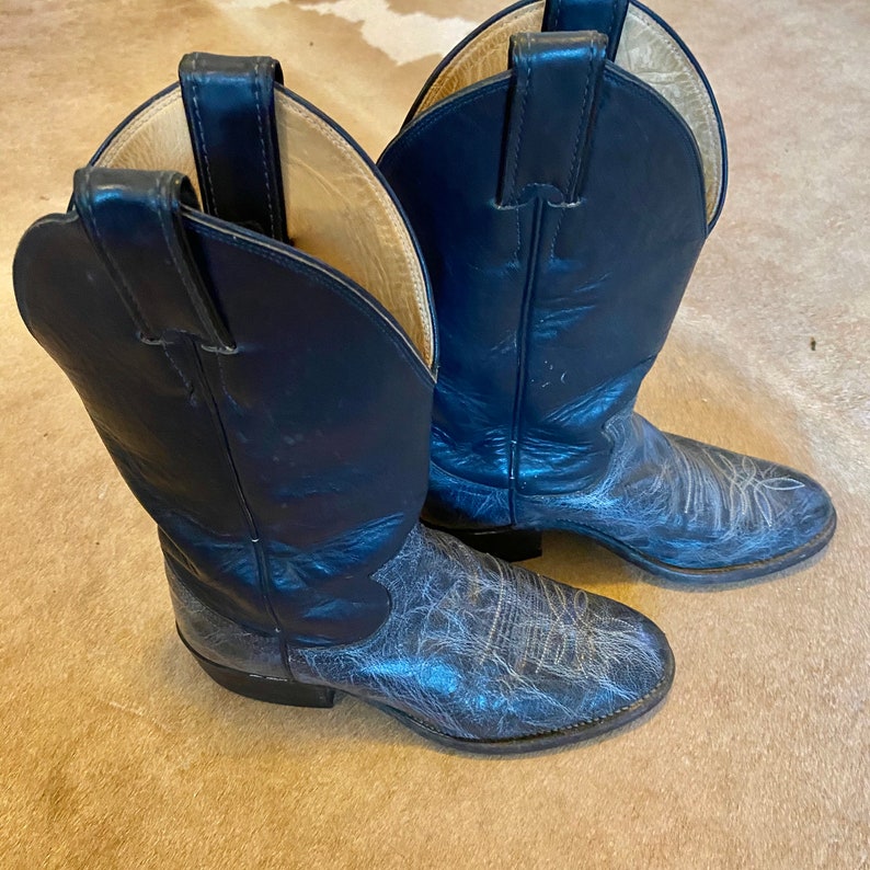 Men's Vintage Navy Blue Cowboy Boots