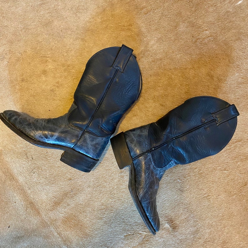 Men's Vintage Navy Blue Cowboy Boots