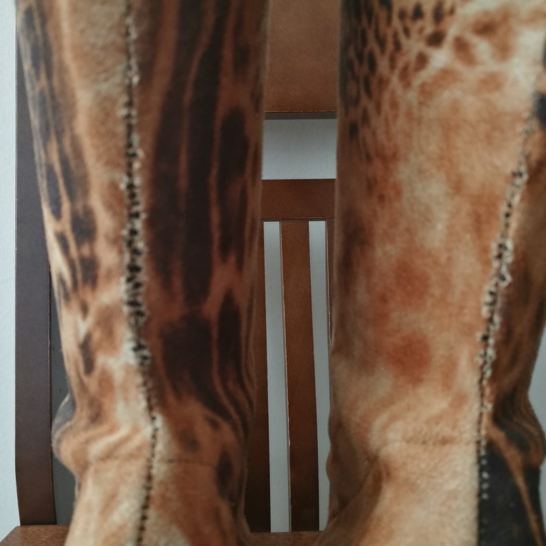 Women's Fun Italian Stretch Animal Print Heel Boots