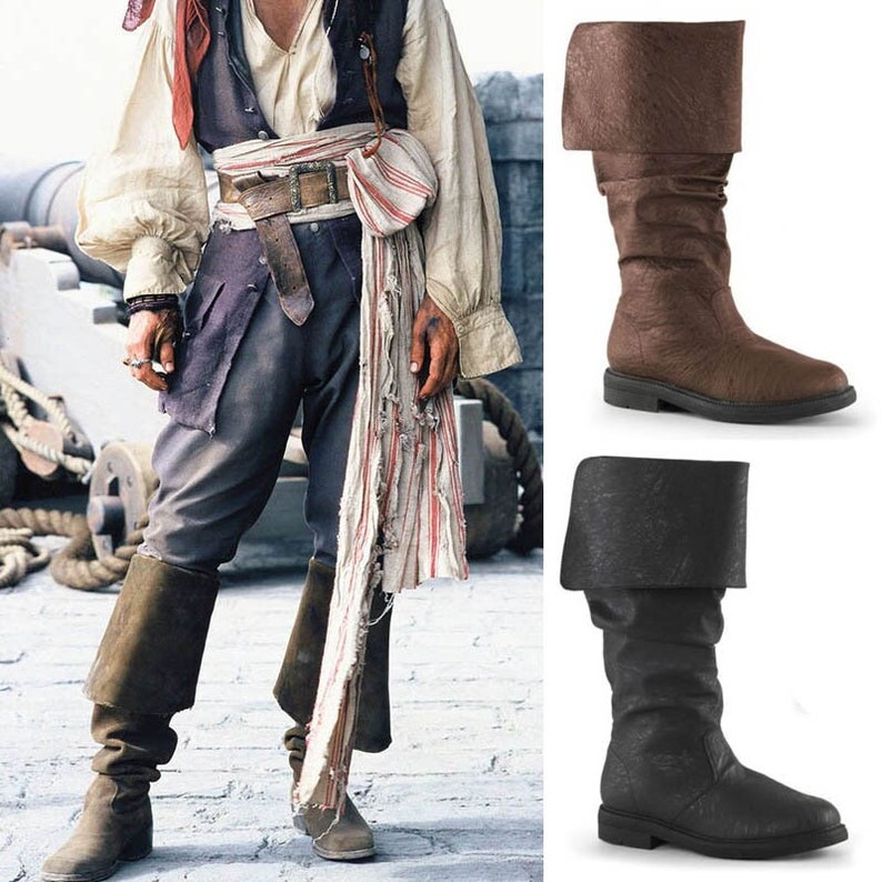 Men's Renaissance Leather Boots Viking Costume Cosplay Shoes