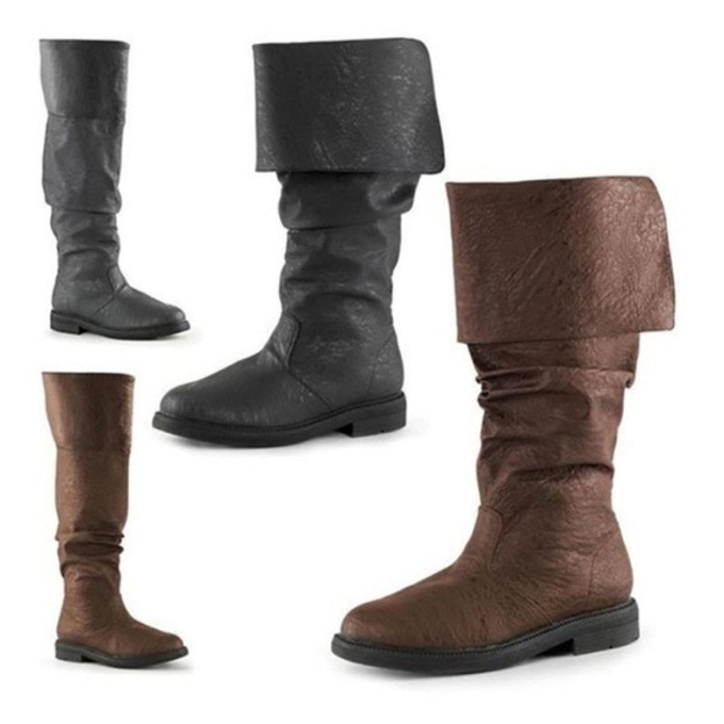 Men's Renaissance Leather Boots Viking Costume Cosplay Shoes