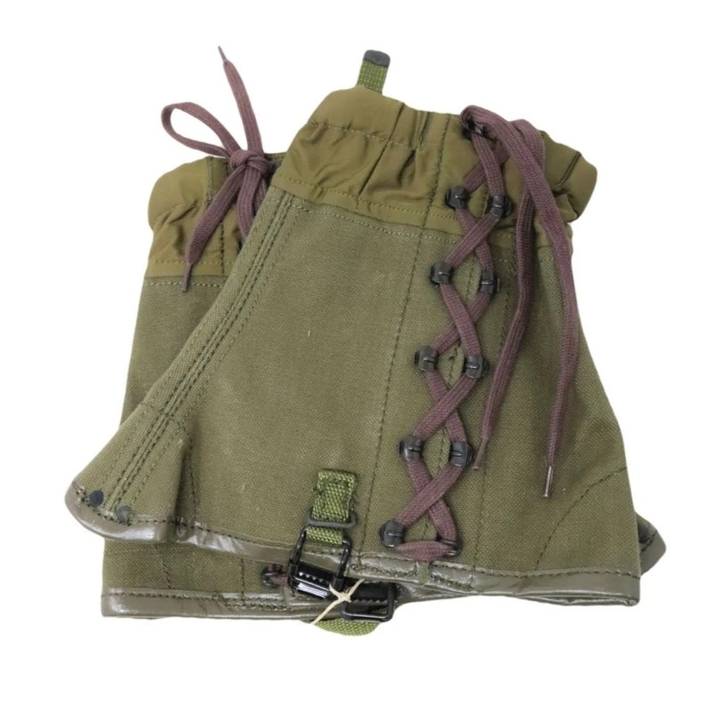 Men's NEW ORIGINAL Italian Army Canvas Gaiters Olive