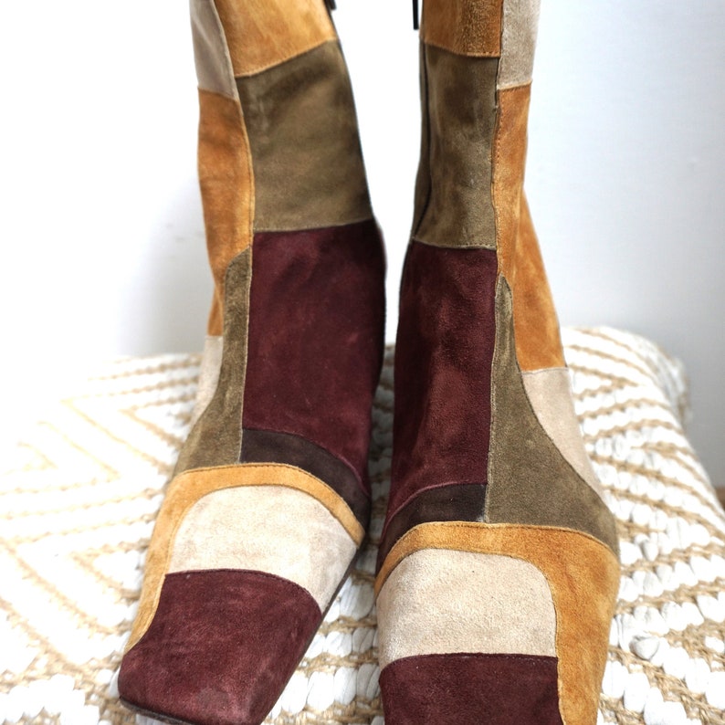 Women's Vintage Brown Suede Leather Boots / EUR 40 US 9 UK 7 / Shoes