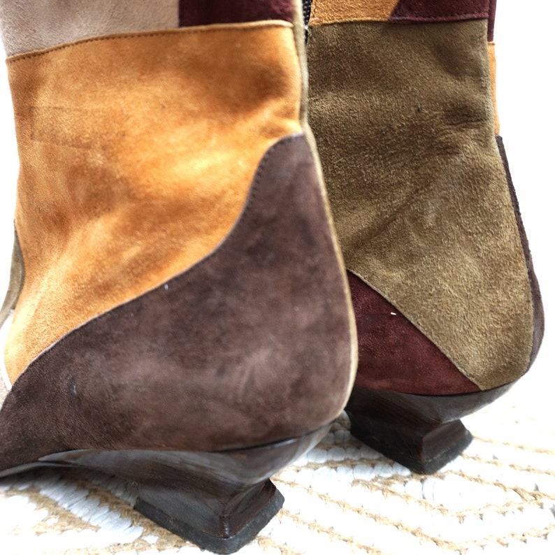 Women's Vintage Brown Suede Leather Boots / EUR 40 US 9 UK 7 / Shoes