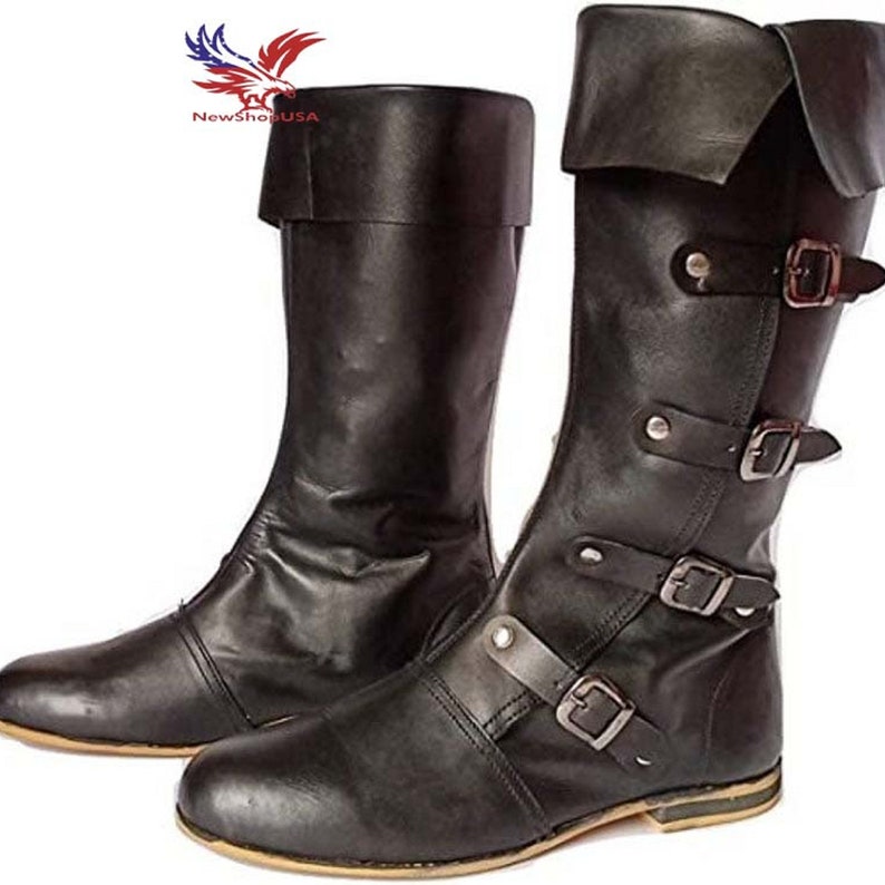 Women's Medieval Leather Boots RENAISSANCE Viking Pirate Boots Mans