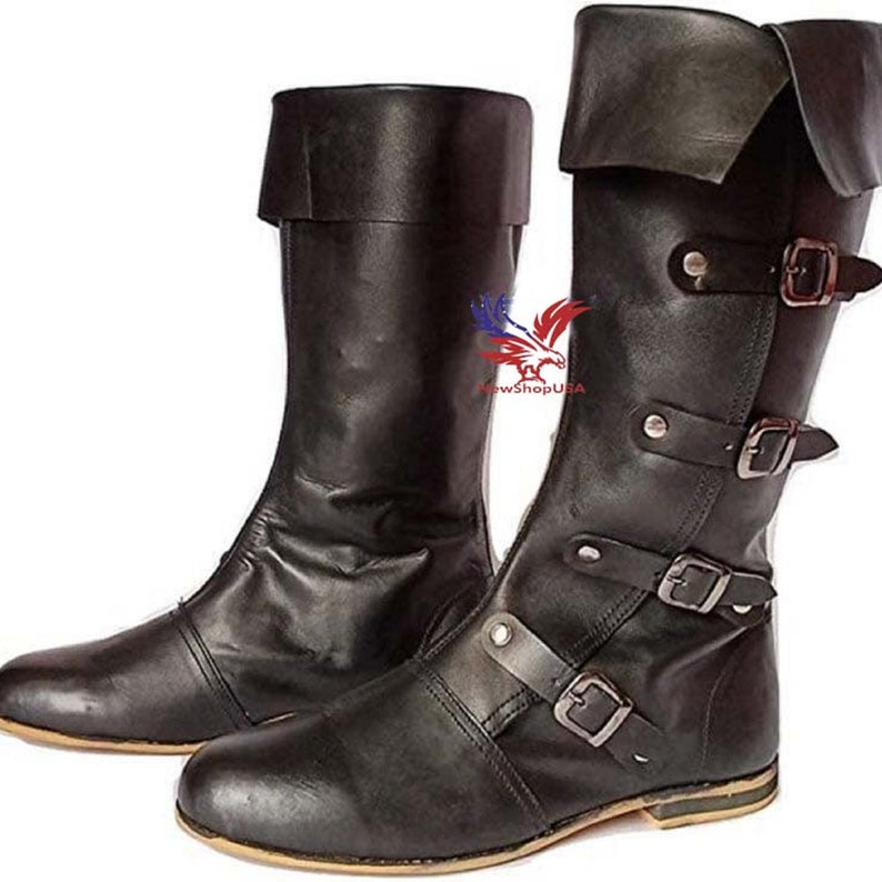 Women's Medieval Leather Boots RENAISSANCE Viking Pirate Boots Mans