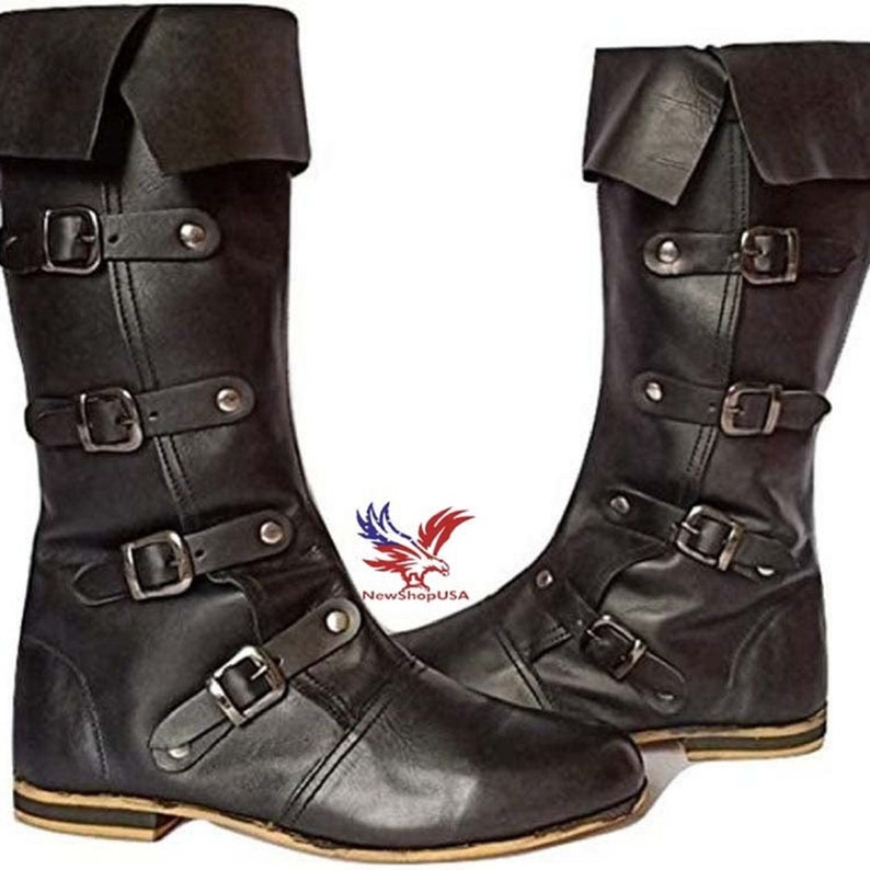 Women's Medieval Leather Boots RENAISSANCE Viking Pirate Boots Mans