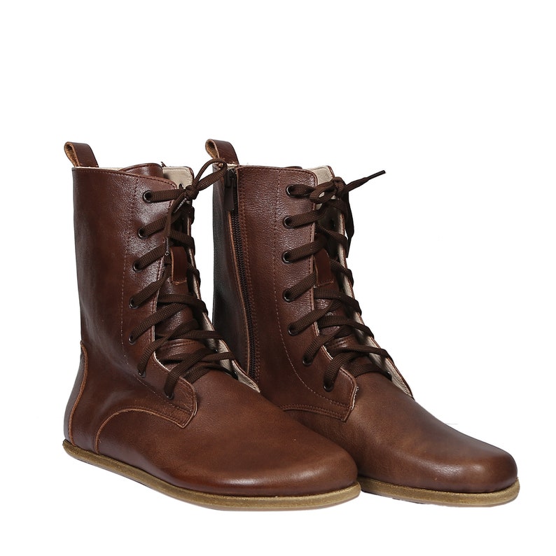 Men's Boots WIDE Zero Drop Barefoot DARK Brown Sooth Leather