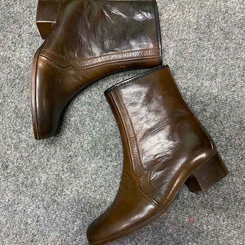 Women's 1970s Brown Leather Fleece Lined Boots