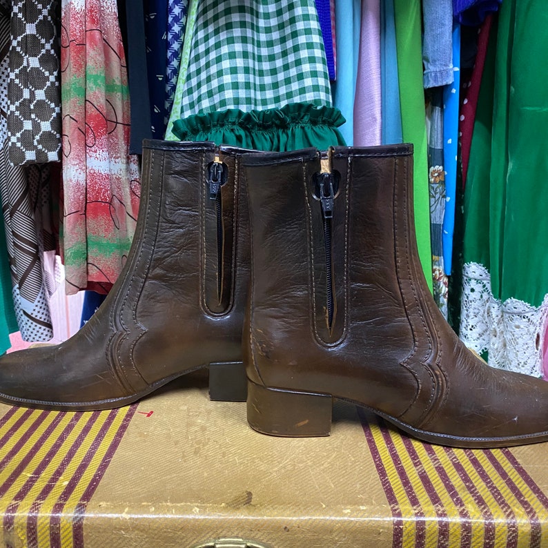 Women's 1970s Brown Leather Fleece Lined Boots