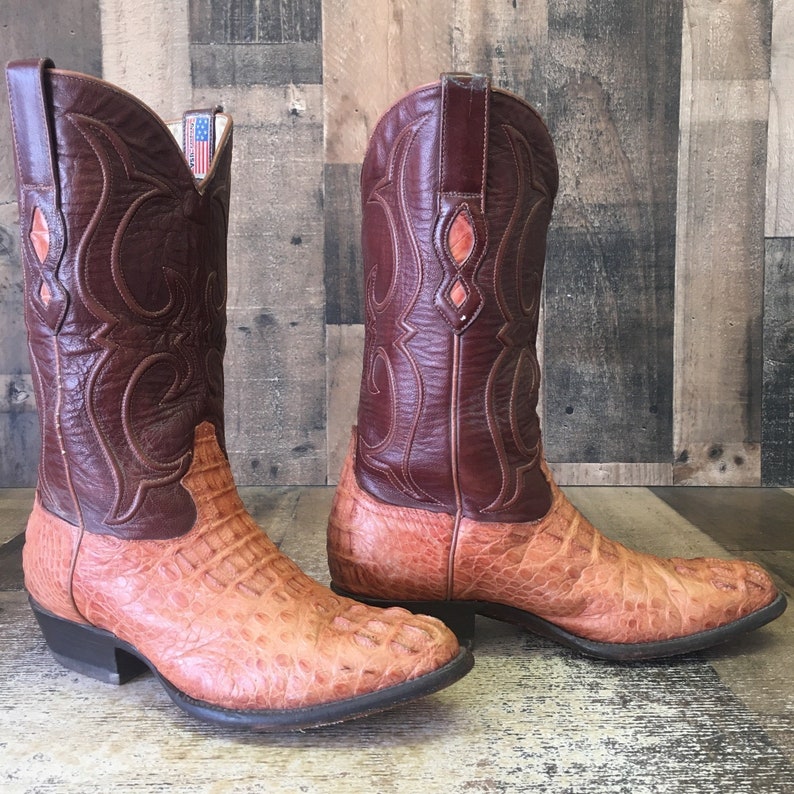 Men's Los Altos Vtg Caiman Cowboy Boots 7 EE