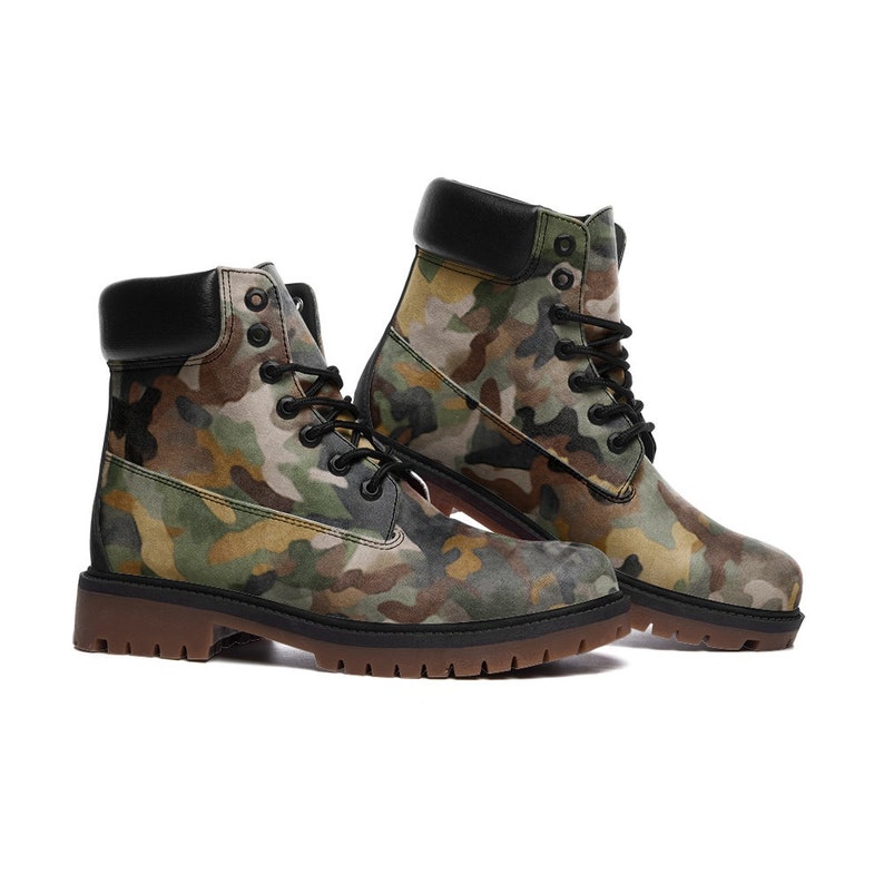 Men's Custom Camo Army Walking Boots Message for Your Preferred Camo