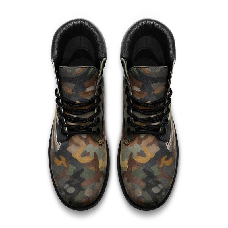 Men's Custom Camo Army Walking Boots Message for Your Preferred Camo