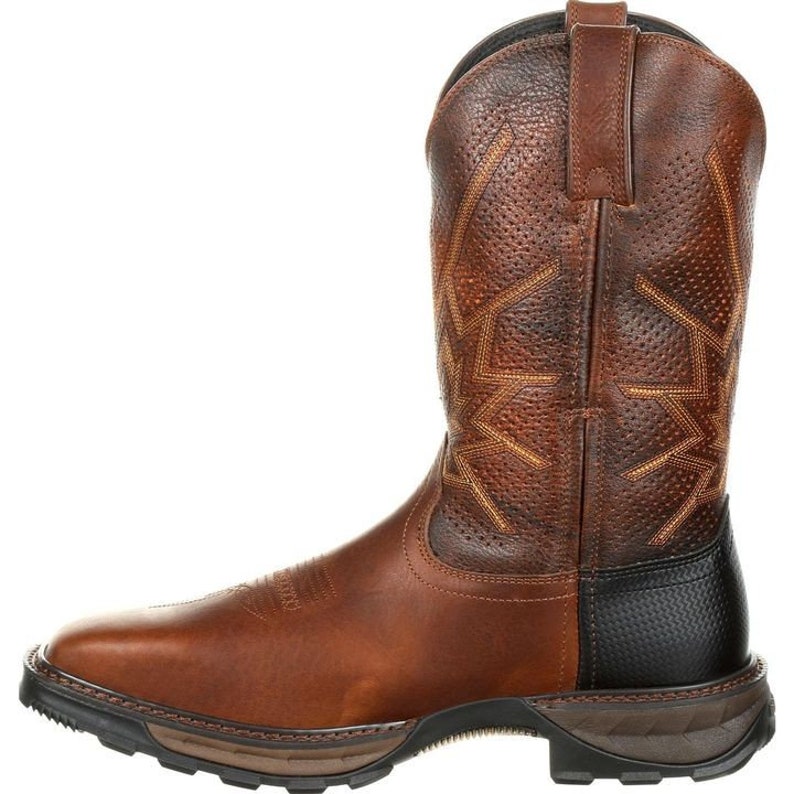 Men's 11in Steel Toe Vented Western Work Boot Tobacco