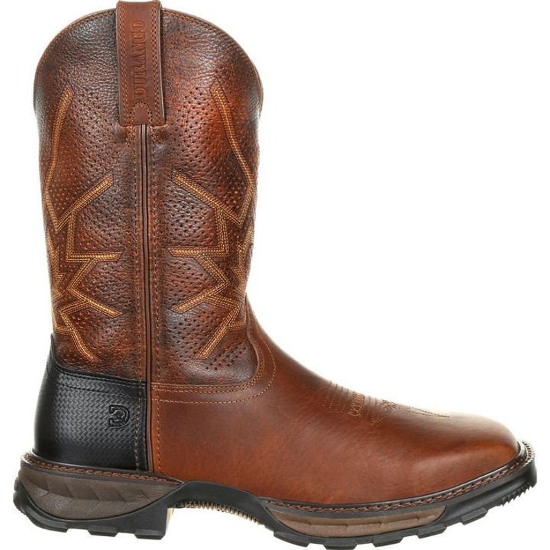 Men's 11in Steel Toe Vented Western Work Boot Tobacco