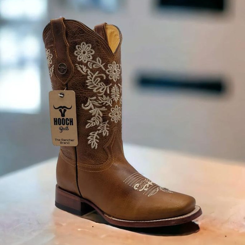 Women's COWGIRL Western Cowboy Cowgirl Square Toe Genuine