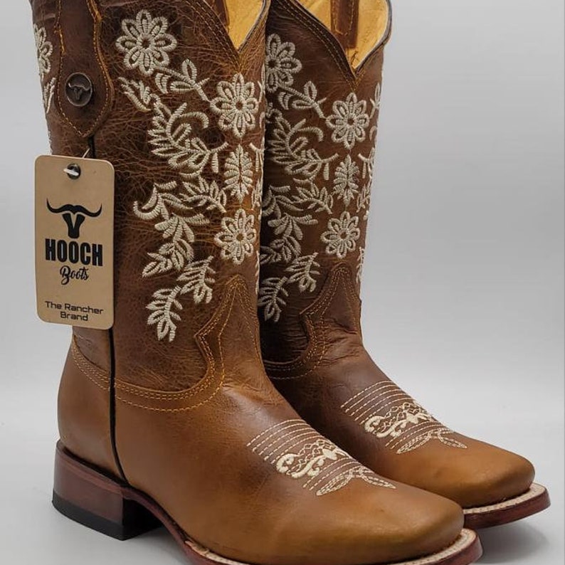 Women's COWGIRL Western Cowboy Cowgirl Square Toe Genuine