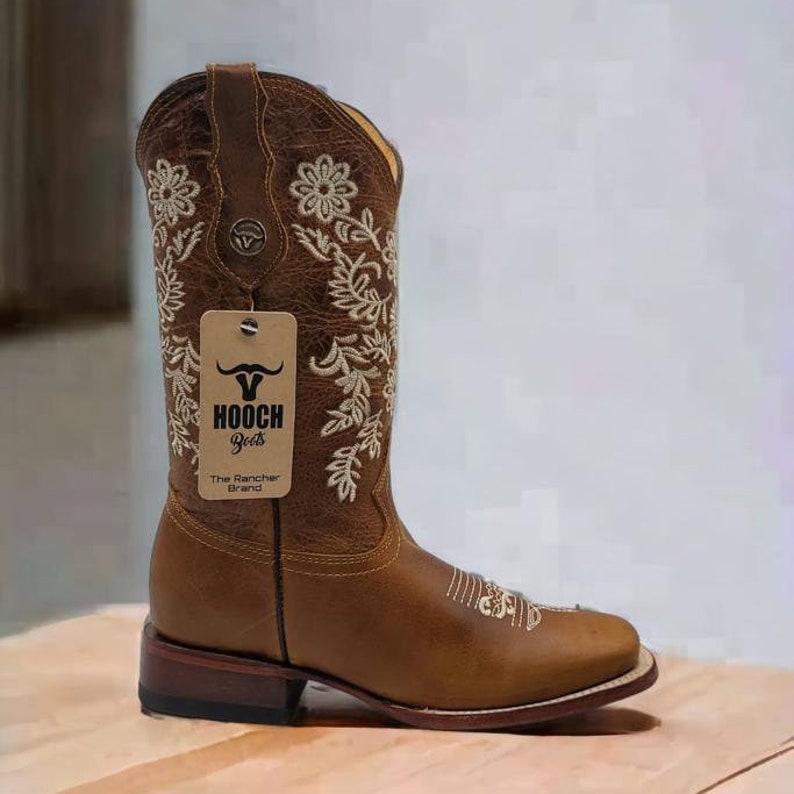 Women's COWGIRL Western Cowboy Cowgirl Square Toe Genuine