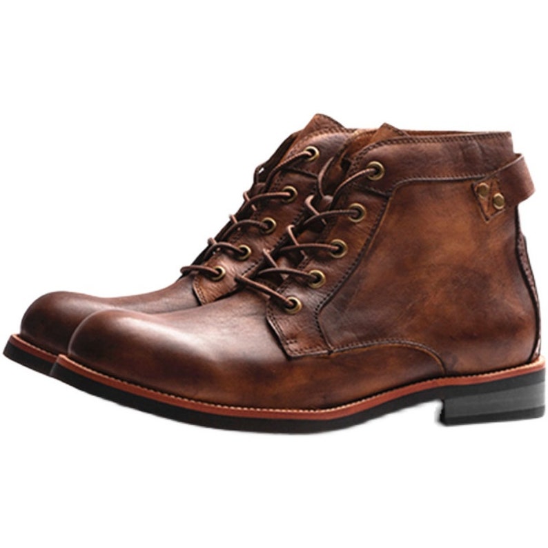 Men's Shoes Military Plus Size Workwear Boots Retro