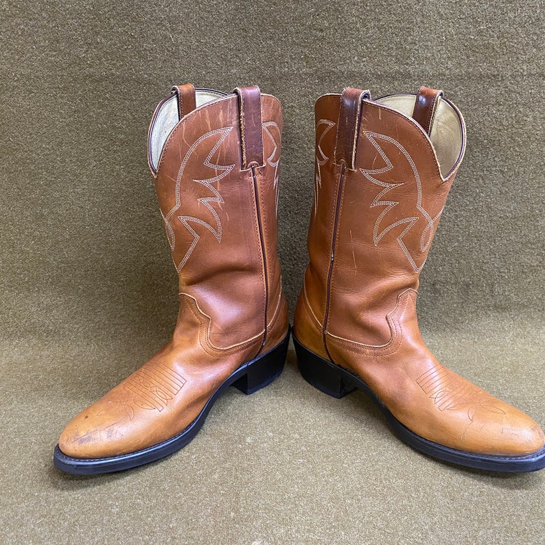 Men's Durango Cowboy Rancher Farmer Stitching Brown Leather Boots