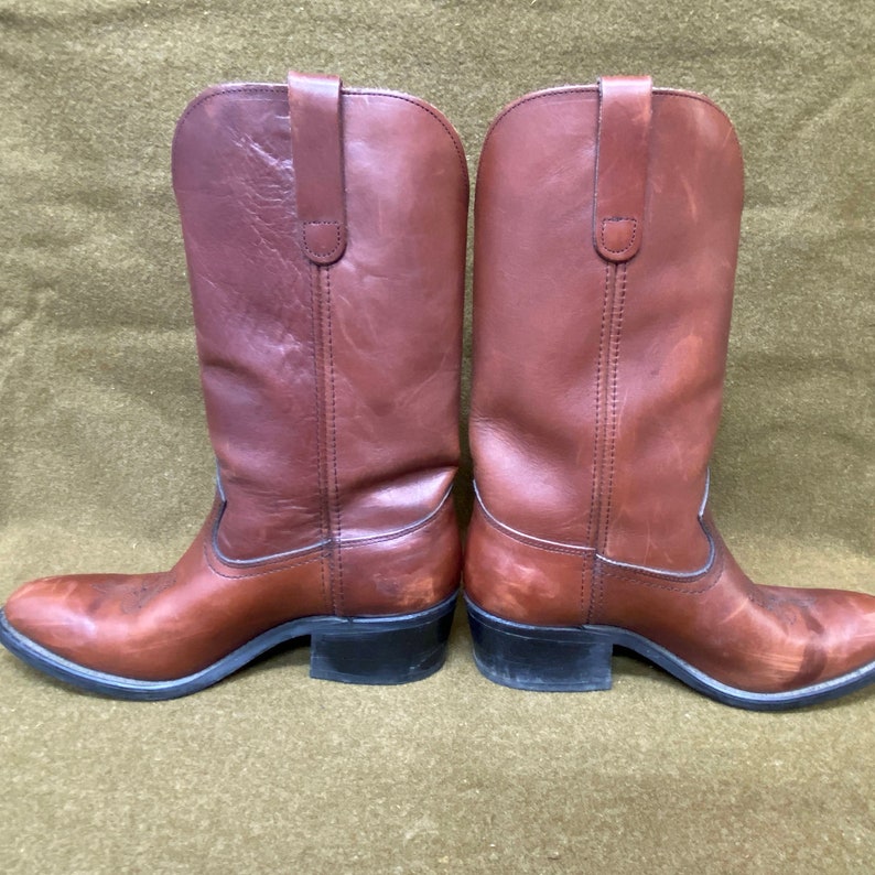 Men's 80's Sears Cowboy Western Ranch Leather Boots Made