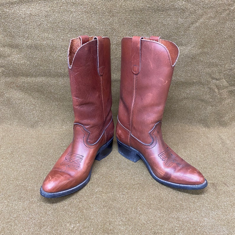 Men's 80's Sears Cowboy Western Ranch Leather Boots Made