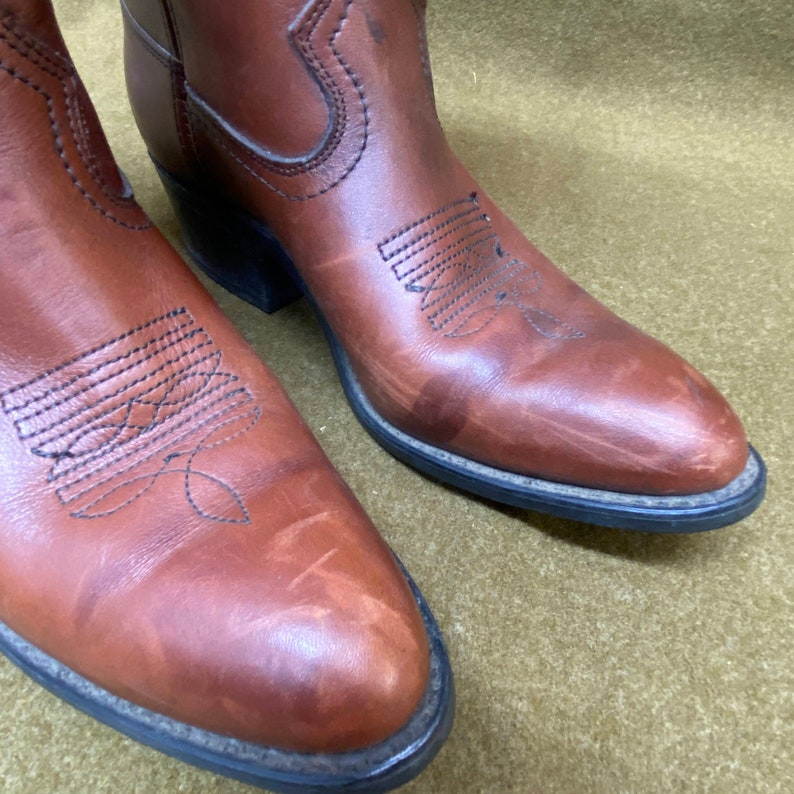 Men's 80's Sears Cowboy Western Ranch Leather Boots Made